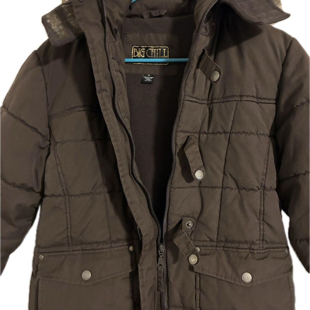 Big Chill Dark Brown Puffer Coat for Kids. Large/Size 14